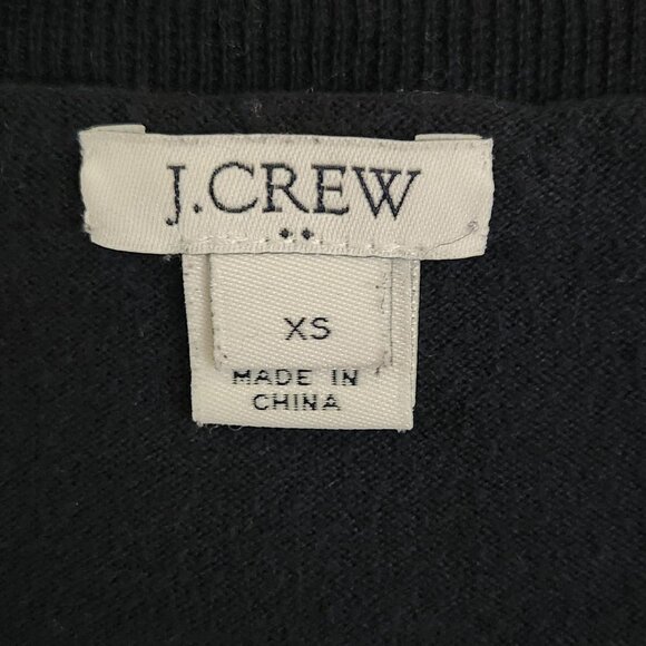 J.Crew Teddie Sweater Navy Hot Pink Embroidered Flamingo Size XS - Picture 5 of 6